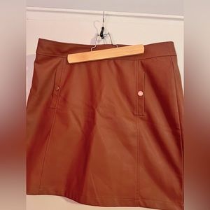 Women’s Loft Brown Vegan Faux Leather Skirt 12